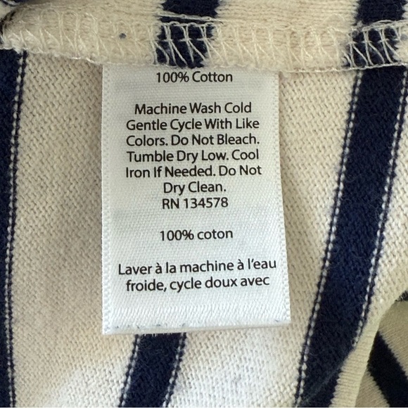 Vineyard Vines Striped Button Mockneck Cotton Long Sleeve Top Size Small - Picture 8 of 8